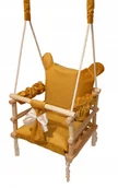 Leżaczki i huśtawki - HUŚTAWKA 3w1 DLA DZIECI miś ŻÓŁTY DOM OGRÓD POKÓJ - miniaturka - grafika 1