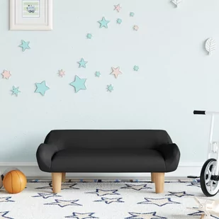 vidaXL Sofa dla dzieci, czarna, 70x40x24 cm, obita tkaniną - Meble do sypialni - miniaturka - grafika 1
