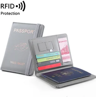 INF Etui na paszport i portfel podróżny z blokadą RFID Szary - Portfele - miniaturka - grafika 1