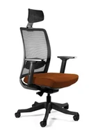 Fotele i krzesła biurowe - Fotel biurowy, gabinetowy, Anggun, brązowa skóra naturalna - miniaturka - grafika 1