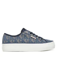 Sneakersy damskie - Sneakersy Calvin Klein Jeans Vulc Flatf Jacquard YW0YW01965 Granatowy - miniaturka - grafika 1