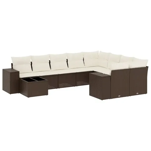 Zestaw mebli ogrodowych brązowy z rattanem PE, wymiary: 62x62x69 cm, 55x62