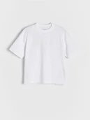 Koszulki dla chłopców - Reserved - Gładki t-shirt basic - biały - miniaturka - grafika 1