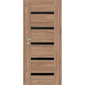 Drzwi wewnętrzne - Drzwi wewnętrzne pokojowe Tinos Black orzech karmel 80 prawe Artens 5905612069252 - miniaturka - grafika 1