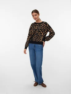 Vero Moda Sweter w kolorze czarno-jasnobrązowym - Swetry damskie - miniaturka - grafika 1