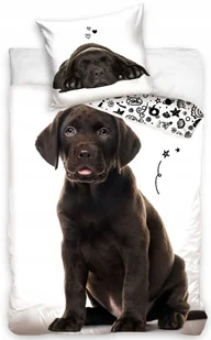 POŚCIEL BAWEŁNIANA DWUSTRONNA 140 X 200 CM PIES LABRADOR SUPERCENA - Pościel dla dzieci - miniaturka - grafika 1