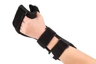 Szyna Qmed Silver Line PRAWA S  Szyna na dłoń i przedramię z ujęciem kciuka, czarna - Urządzenia medyczne - miniaturka - grafika 2