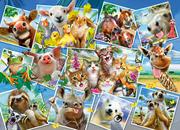 Puzzle - Drewniane Puzzle z figurkami - Pocztówki ze zwierzętami, 200 elementów - miniaturka - grafika 1