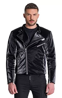 Kurtki męskie - Gianni Kavanagh Męska kurtka Black Berlin Biker Jacket, czarny, S - grafika 1