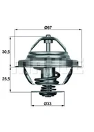 Termostaty - Termostat, płyn chłodzący Mahle TX 27 71D - miniaturka - grafika 1