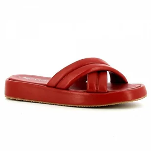 Czerwone klapki skórzane CARINII - Carinii - Klapki i japonki damskie - miniaturka - grafika 1