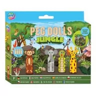 Zabawki kreatywne - Zestaw drewnianych laleczek do malowania Dżungla Grafix - miniaturka - grafika 1