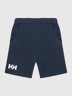 Spodnie i spodenki dla dziewczynek - Helly Hansen Szorty sportowe Logo 41662 Granatowy Regular Fit - grafika 1
