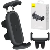 Uchwyty samochodowe do telefonów - Zaciskowy uchwyt samochodowy do kratki Baseus Steel Cannon 2 (czarny) - miniaturka - grafika 1
