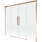 Parawany nawannowe - Mexen Rox parawan nawannowy 2-skrzydłowy rozsuwany 170 x 150 cm, transparent, różowe złoto - 8C9-170-002-60-00 - miniaturka - grafika 1