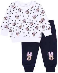 Komplet: Biała Bluza Myszka Minnie Z Granatowymi Spodniami Dresowymi - Moda i Uroda OUTLET - miniaturka - grafika 1