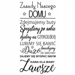 Napis na ścianę naklejka 100x50cm wybór koloru Zasady naszego domu.. 257 - Naklejki na ścianę - miniaturka - grafika 1