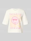 Koszulki i topy damskie - T-shirt o kroju relaxed fit z czystej bawełny model ‘CARTY’ - miniaturka - grafika 1