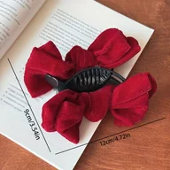 Ozdoby do włosów - TEMU Stylowa spinka do włosów z kokardą z aksamitnej gwiazdowego nieba dla kobiet - miniaturka - grafika 1