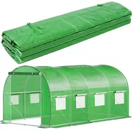 Szklarnie ogrodowe - Folia zapasowa do tunelu ogrodowego 4x2,5x2 m poszycie na szklarnię UV-4 140gs/m zielone - miniaturka - grafika 1
