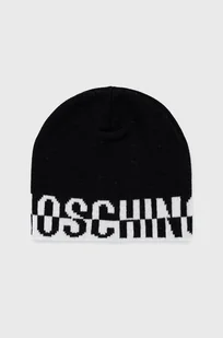 Moschino czapka z domieszką wełny kolor czarny z domieszką wełny - Czapki damskie - miniaturka - grafika 1