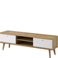 Szafki RTV - Szafka RTV PRTV160 Primo Piaski Meble Biały, Dąb Riviera - miniaturka - grafika 1