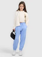 Spodnie i spodenki dla dziewczynek - 4F Spodnie dresowe joggery dziewczęce - niebieskie 164 (13-14 lat) - miniaturka - grafika 1