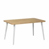 Ławy i stoliki kawowe - Stolik kawowy prostokątny z drewna dębowego Modern Oak, Wykończenie nogi - Buk - farba szara, Wysokość [cm] - 54, Wymiary [cm] - 60x100 - miniaturka - grafika 1