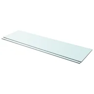 Półki do salonu - vidaXL vidaXL Półki, 2 szt., panel z przezroczystego szkła, 110 x 30 cm - miniaturka - grafika 1