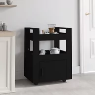 Wózki kuchenne - Wózek kuchenny, czarna, 60x45x80 cm, materiał drewnopochodny - miniaturka - grafika 1