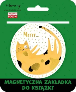 Zakładka magnetyczna kulka 2 kot żółty - Henry - Zakładki do książek - miniaturka - grafika 1