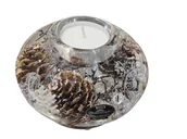 Świeczniki - Szklany Świecznik Z Zamrożoną Zimą, Prezent Na Święta - miniaturka - grafika 1