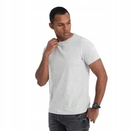 Koszulki męskie - Klasyczny T-shirt męski bawełniany BASIC - szary V3 OM-TSBS-0146 4XL - miniaturka - grafika 1