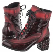 Botki damskie - Botki Czerwone+Czarne 06640-08/00-8 (MA1254-a) Maciejka - miniaturka - grafika 1