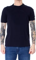 Koszulki męskie - ARMANI EXCHANGE T-shirt męski bawełna niebieski GR36540 - Rozmiar: XS - miniaturka - grafika 1
