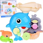 Zabawki do kąpieli - Jokomisiada Wesoły Delfin zabawka do kąpieli + łódka z pingwinami ZA5064 - miniaturka - grafika 1