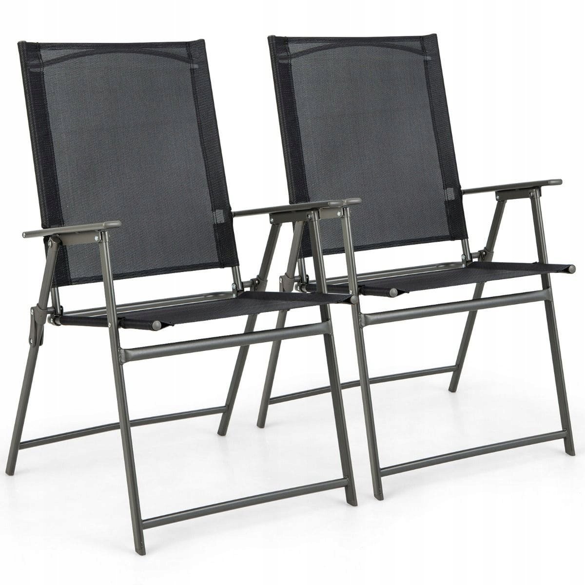Krzesło ogrodowe Costway metal czarny