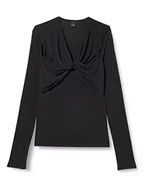 Koszule damskie - Pinko Damska koszula Henley z formalnym dżersejem, Z99_czarna limuzyna, XXS - miniaturka - grafika 1