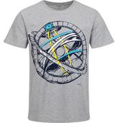 Moda i Uroda OUTLET - Męski t-shirt z krótkim rękawem, z satelitą, szary - miniaturka - grafika 1
