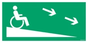Systemy ekspozycyjne i znaki informacyjne - AC080 DROGA EWAKUACYJNA DLA NIEPEŁNOSPRAWNYCH PRAWOSTRONNA, FS - FOLIA SAMOPRZYLEPNA FOTOLUMINESCENCYJNA; (400X200MM) - miniaturka - grafika 1