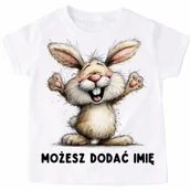 Koszulki dla dziewczynek - Koszulka z zajączkiem na Wielkanoc - wzór króliczek80-15 - miniaturka - grafika 1