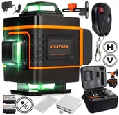 Poziomice laserowe - Poziomica Laserowa 360° Laser Krzyżowy 4D Zestaw O242 - miniaturka - grafika 1