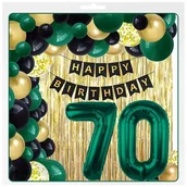 Balony i akcesoria - BALONY ZIELEŃ BUTELKOWA GIRLANDA BALONOWA ZESTAW 70 URODZINY ŚCIANKA 101EL - miniaturka - grafika 1