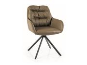 Krzesła - Krzesło obrotowe SPELLO oliwkowe skóra syntetyczna - miniaturka - grafika 1