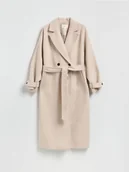 Płaszcze damskie - Reserved - Płaszcz z wełną - beżowy - miniaturka - grafika 1