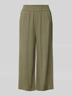 Spodnie damskie - Spodnie materiałowe z szeroką, skróconą nogawką model ‘VINSTY’ - grafika 1