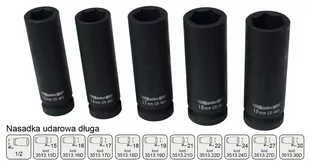 Adler 3513.15D nasadka udarowa 15 mm 1/2" długa 6-kątna Cr-Mo - Klucze i nasadki - miniaturka - grafika 1