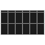 Ekrany projekcyjne - 18-panelowa składana ścianka wystawiennicza, 362x200 cm, czarna - miniaturka - grafika 1