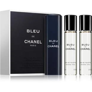 Chanel Bleu de Chanel 3x20 ml 1x napełnialny + 2x napełnienie woda toaletowa - Zestawy perfum męskich - miniaturka - grafika 1
