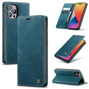 König Design Etui kompatybilne z Apple iPhone 14 Pro Etui na telefon komórkowy ze skóry syntetycznej - Niebieskie etui na telefon komórkowy - Etui i futerały do telefonów - miniaturka - grafika 1
